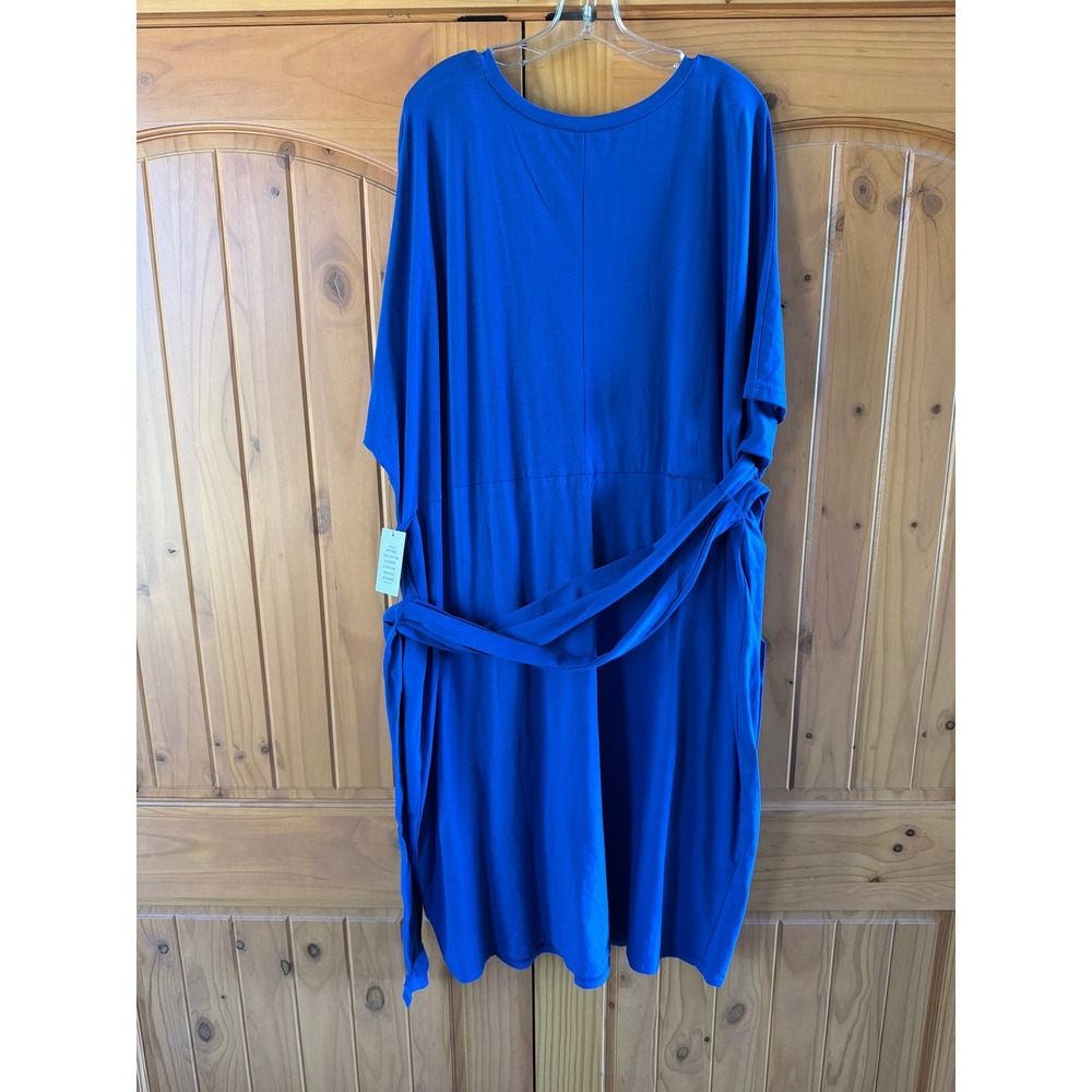 Eloquii Plus Size 24 Royal Blue Tie Front Dolman Sleeve Knit Midi Dress NWT